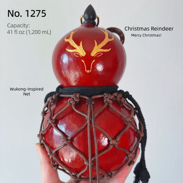 Christmas Reindeer Collection — Hand-Carved Urushi Gourd