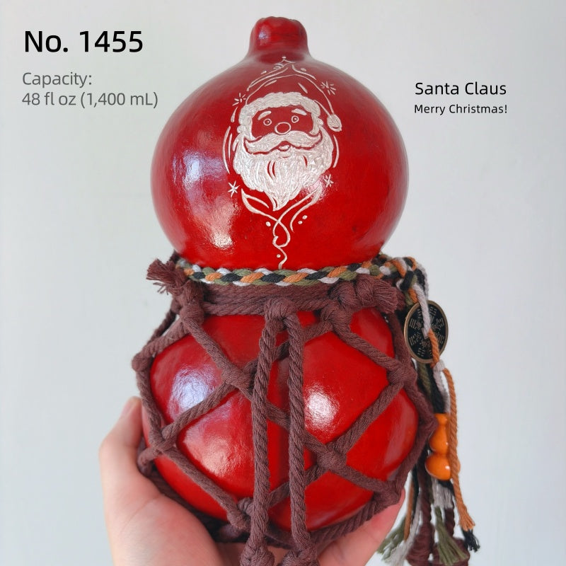 Collection Père Noël — Gourde en laque Urushi sculptée à la main