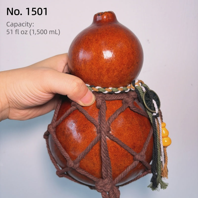 Handgefertigte Urushi-Kürbisflasche – Rot