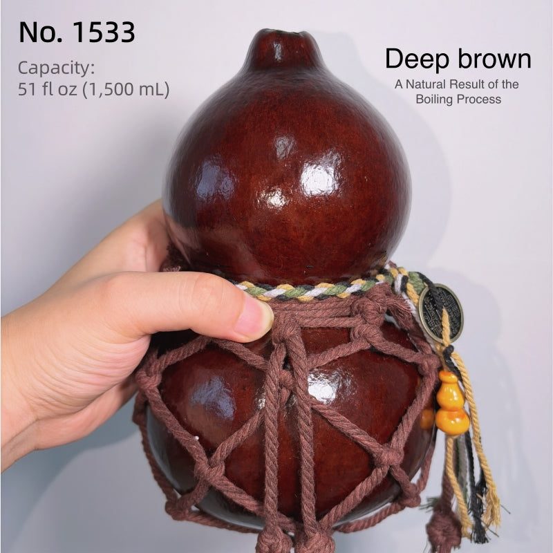 Small Batch #08 – Handcrafted Urushi Gourd Bottle – Brown – Exact Piece Shown