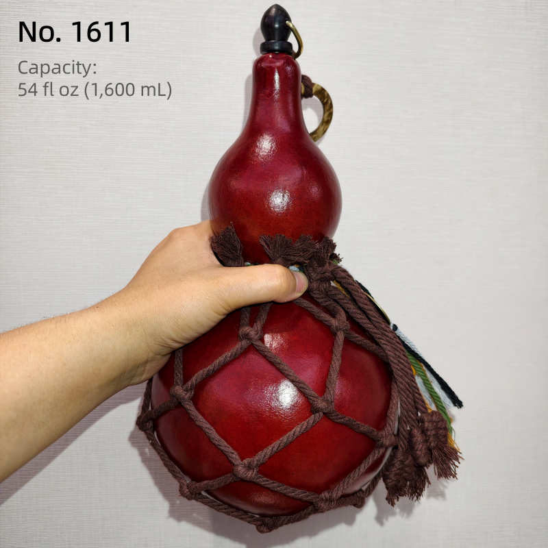 Lote Pequeño n.º 07 – Botella de Calabaza Urushi Artesanal – Roja – Pieza Exacta Mostrada
