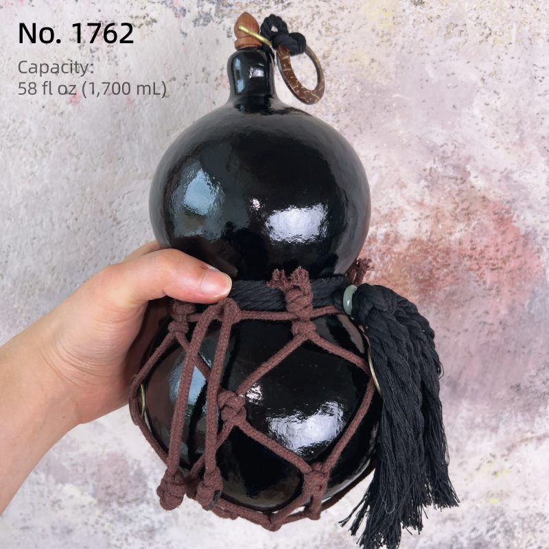 Handgefertigte Urushi-Kürbisflasche – Rot