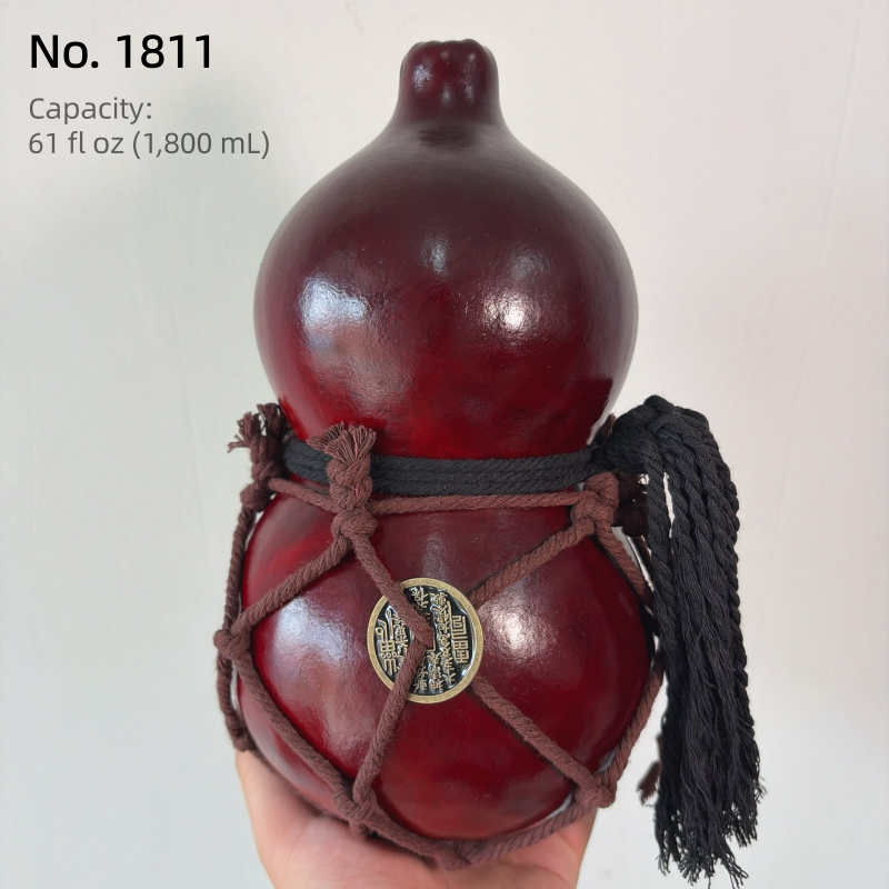 Handgefertigte Urushi-Kürbisflasche – Rot