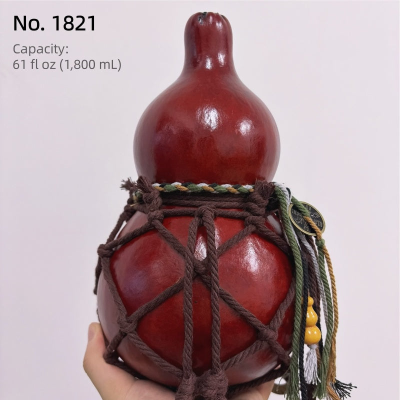 Handgefertigte Urushi-Kürbisflasche – Rot