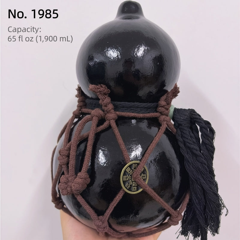 Small Batch #09 – Handcrafted Urushi Gourd Bottle – Black – Exact Piece Shown