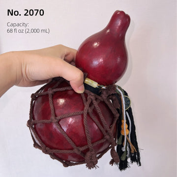 Lote Pequeño #08 – Botella de Calabaza Urushi Hecha a Mano – Extra Grande (Tamaño Raro) – Pieza Exacta Mostrada