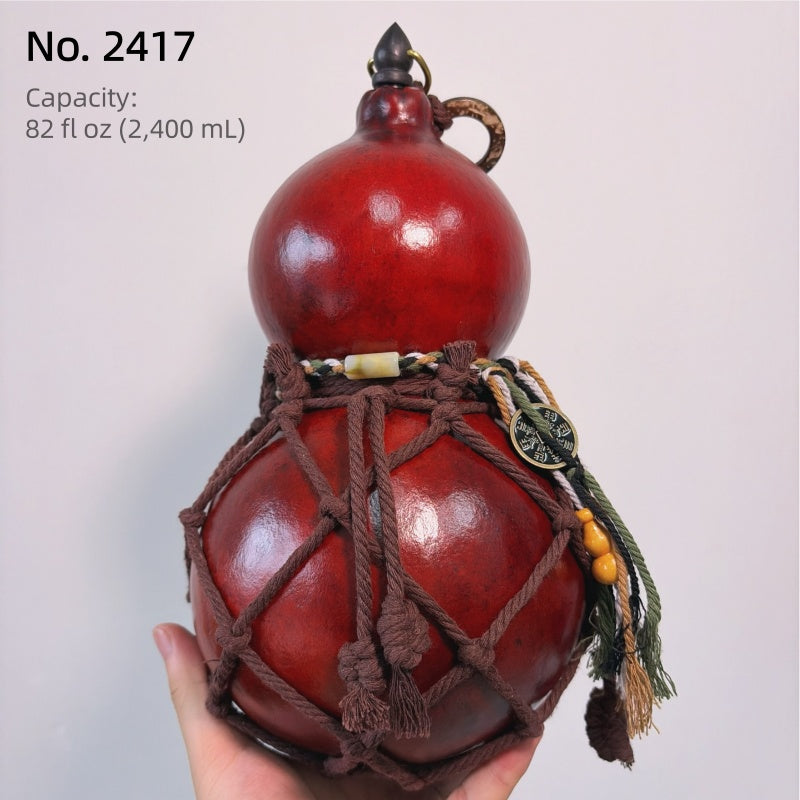 Handgefertigte Urushi-Kürbisflasche – Rot