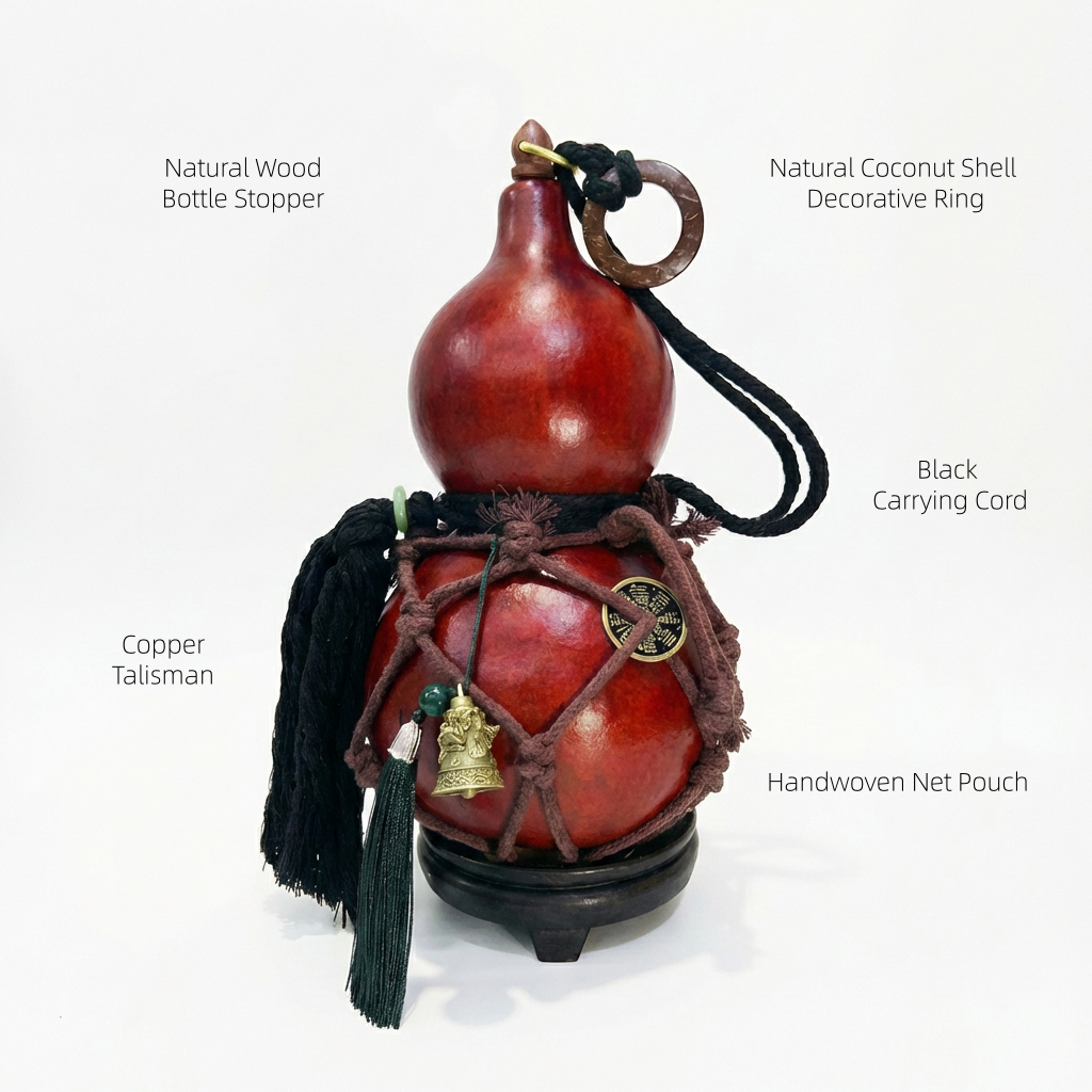 Chinese gourd bottle handcrafted using traditional techniques and natural materials