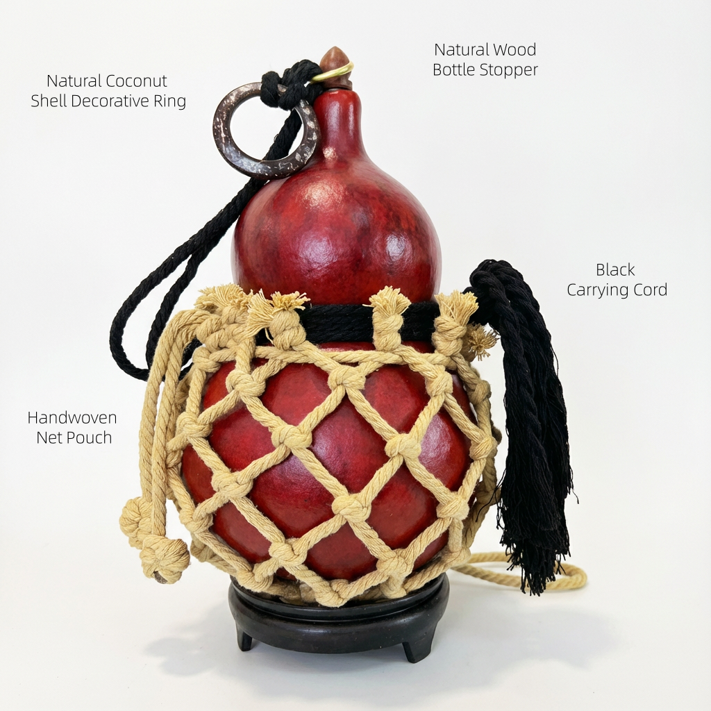 Handcrafted Urushi Lacquer Drinking Gourd Bottle – Red – Ember Oldways
